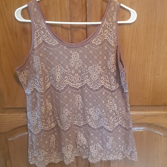 Maurices dark plum lace tank - Picture 1 of 1